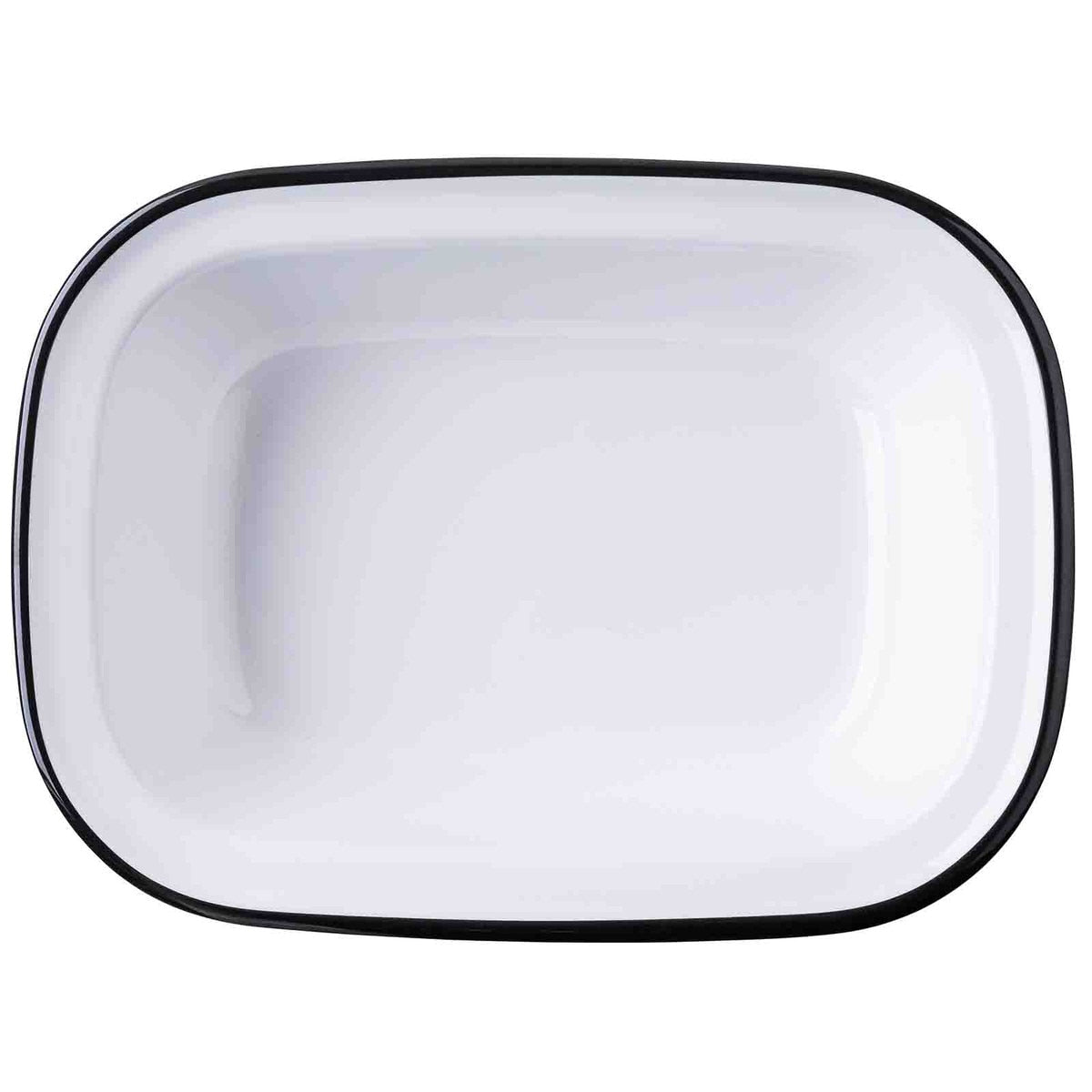 Canteen Collection 11" x 8.125" Rectangular Serving Pan - Melamine, White/Black
