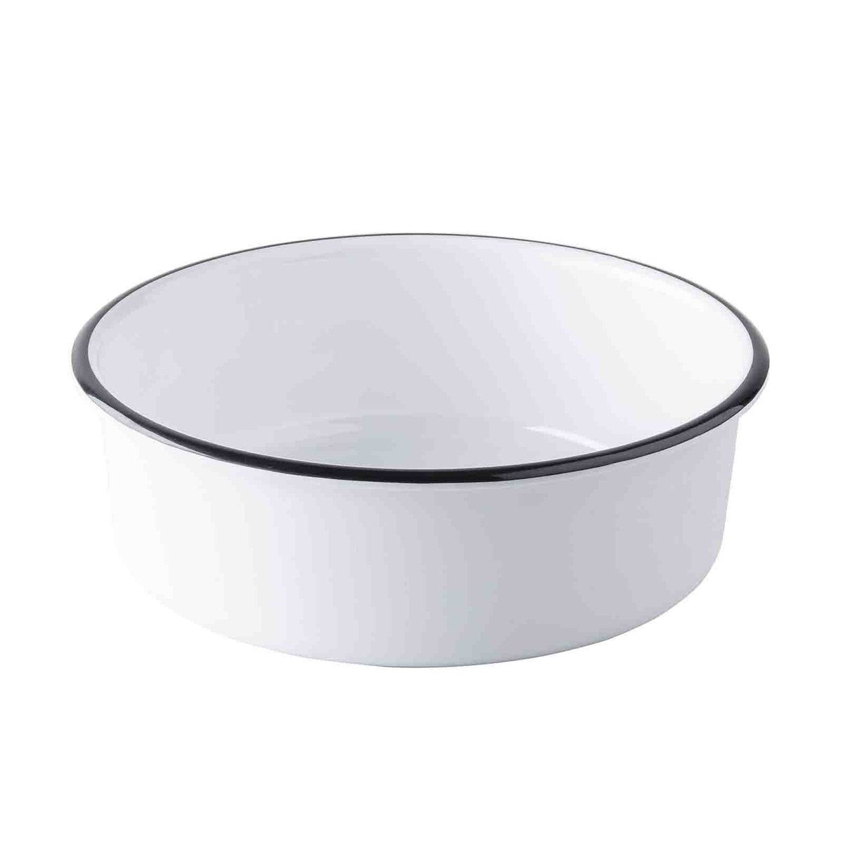 Canteen Collection 1.75 qt. Round Serving Bowl - Melamine, White/Black