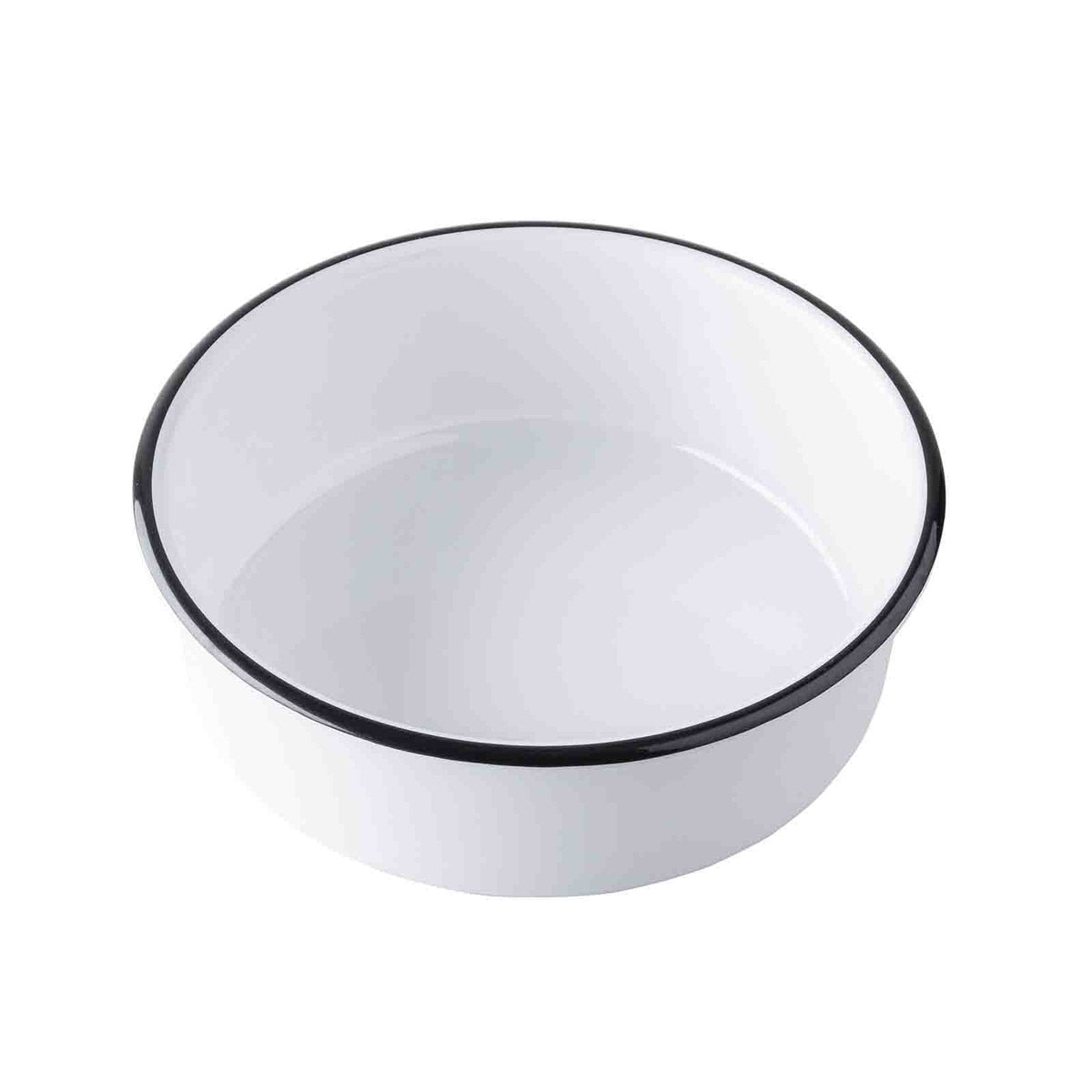 Canteen Collection 1.75 qt. Round Serving Bowl - Melamine, White/Black
