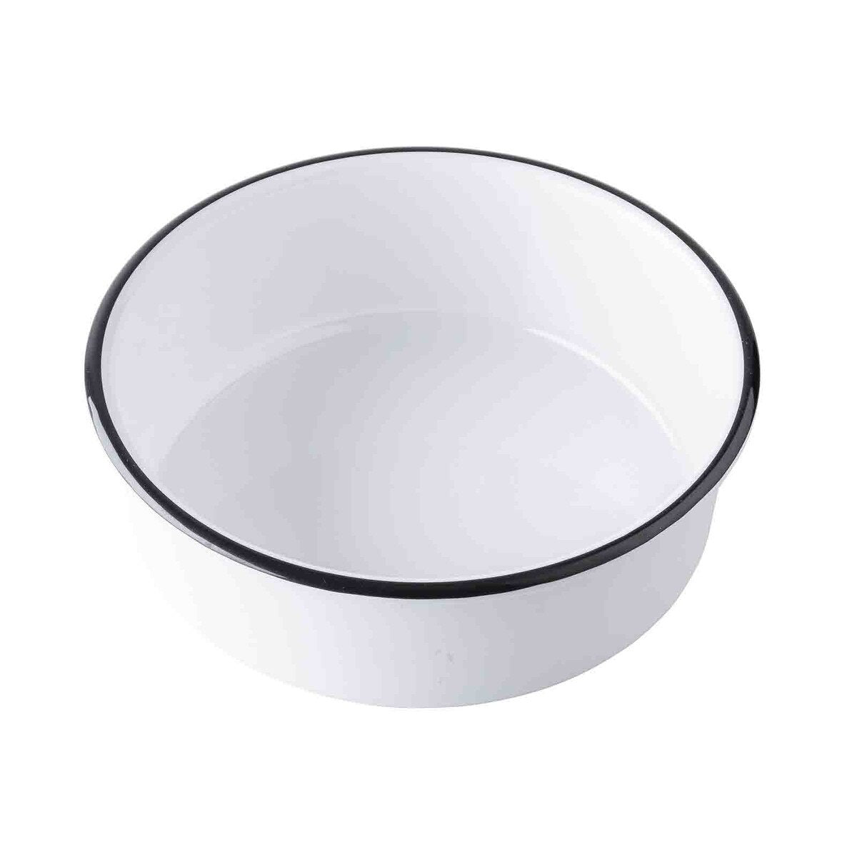 Canteen Collection 1.75 qt. Round Serving Bowl - Melamine, White/Black
