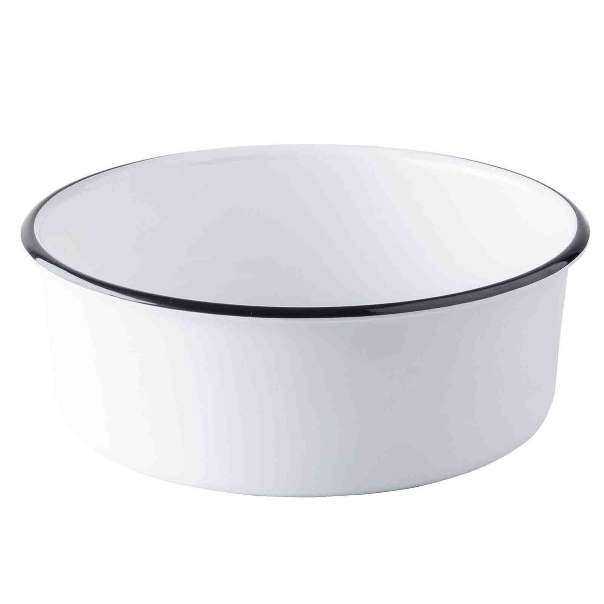 Canteen Collection 4.25 qt. Round Serving Bowl - Melamine, White/Black