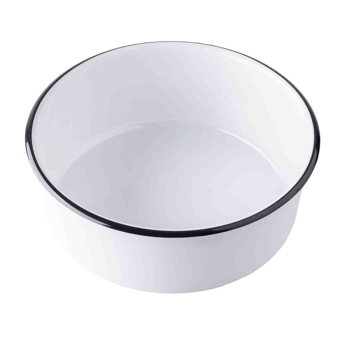 Canteen Collection 4.25 qt. Round Serving Bowl - Melamine, White/Black