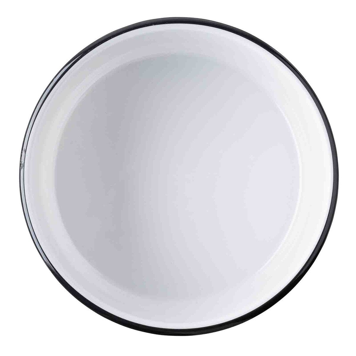 Canteen Collection 4.25 qt. Round Serving Bowl - Melamine, White/Black