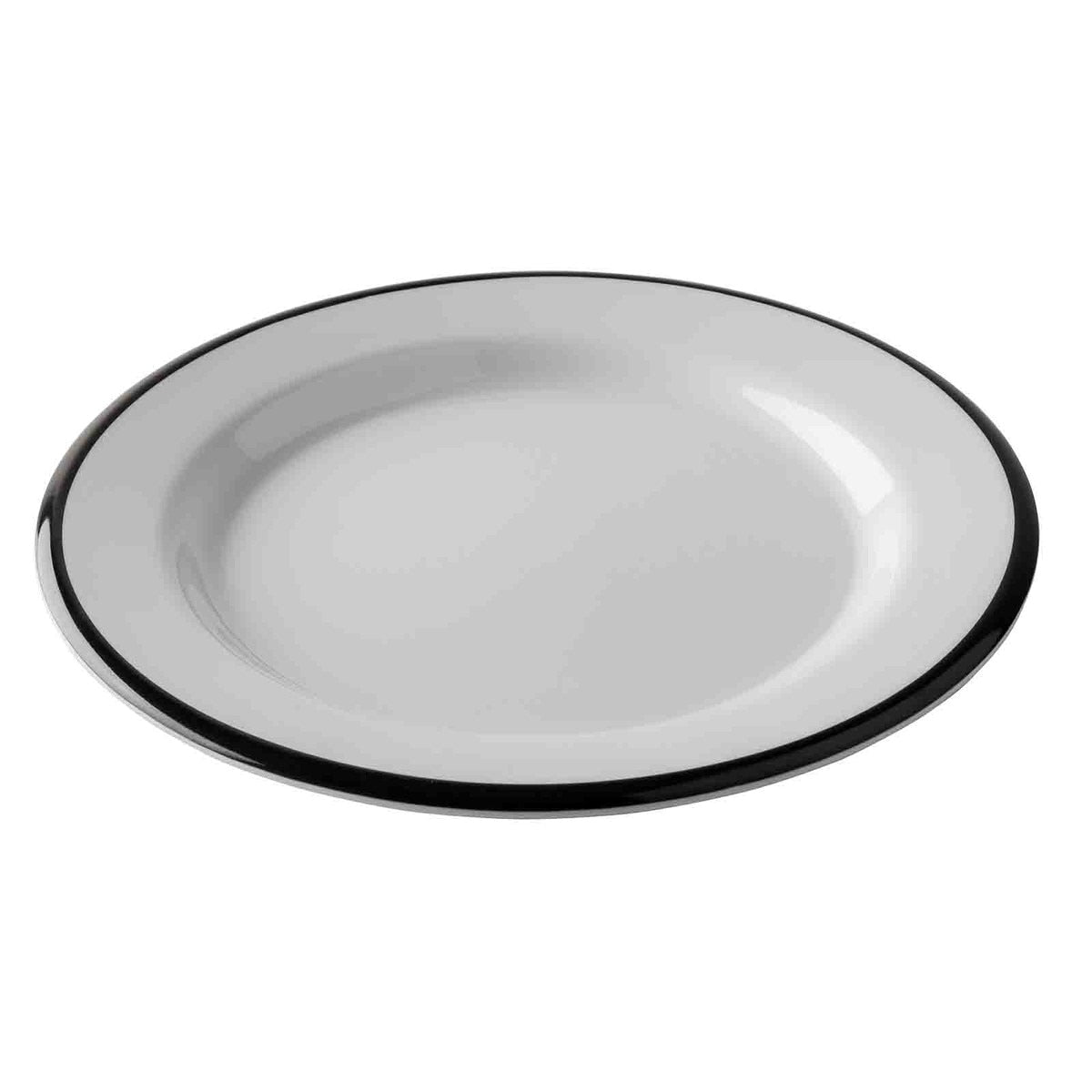 Canteen Collection 7.875" Round Plate - Melamine, White/Black