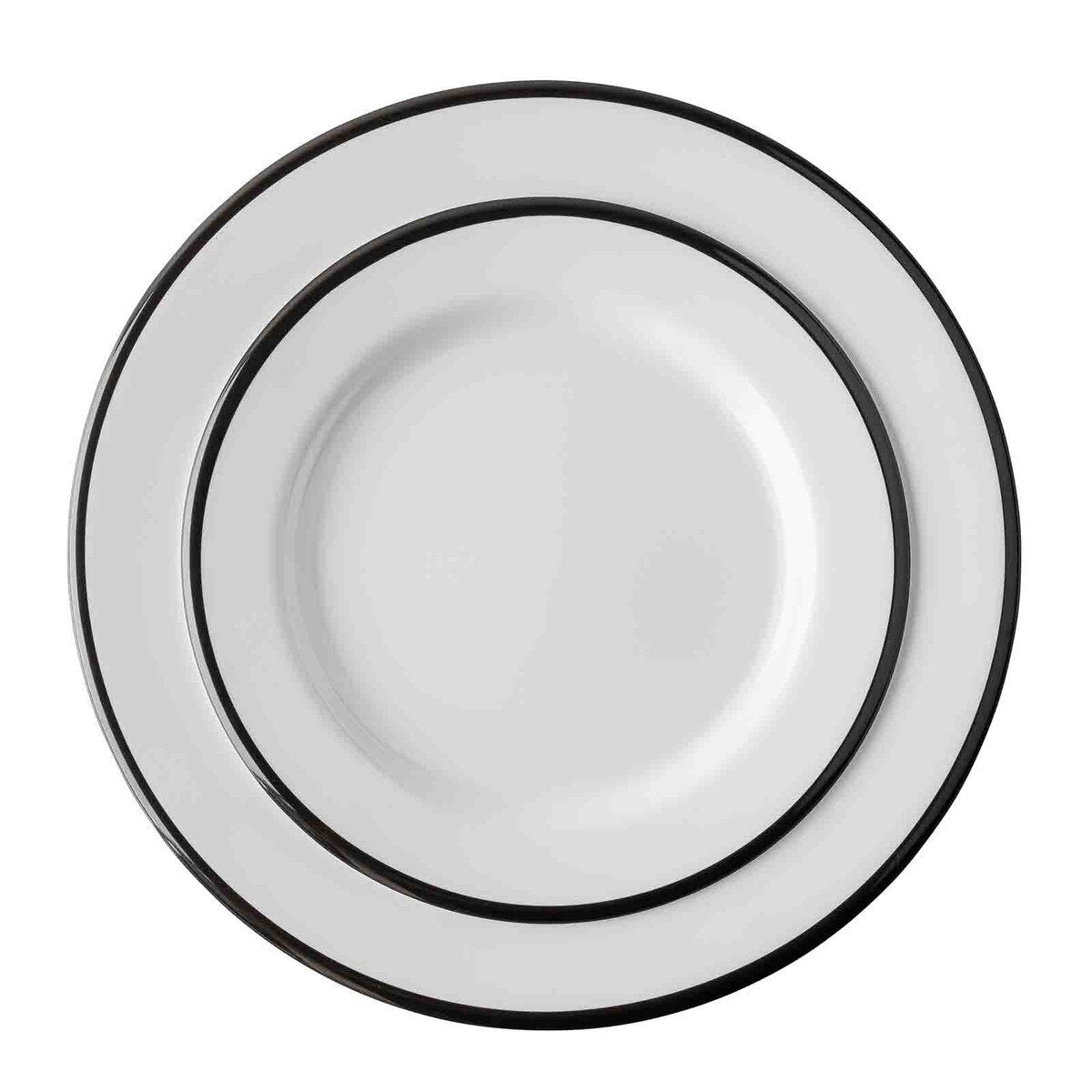 Canteen Collection 7.875" Round Plate - Melamine, White/Black