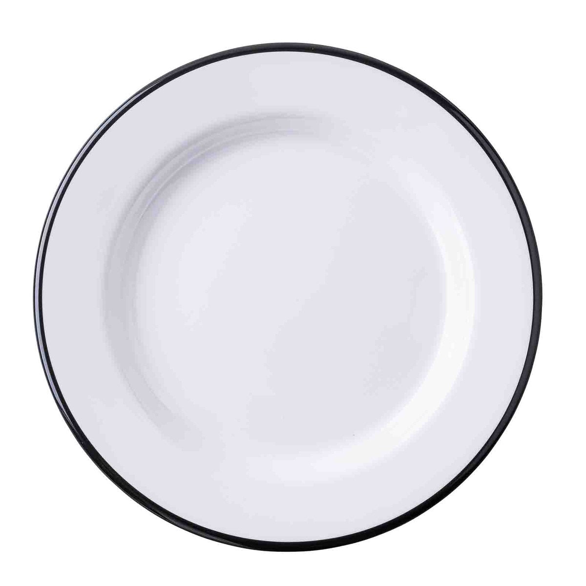 Canteen Collection 10.25" Round Plate - Melamine, White/Black