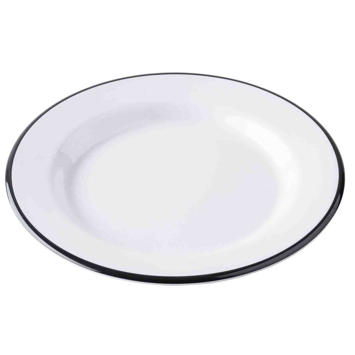 Canteen Collection 10.25" Round Plate - Melamine, White/Black