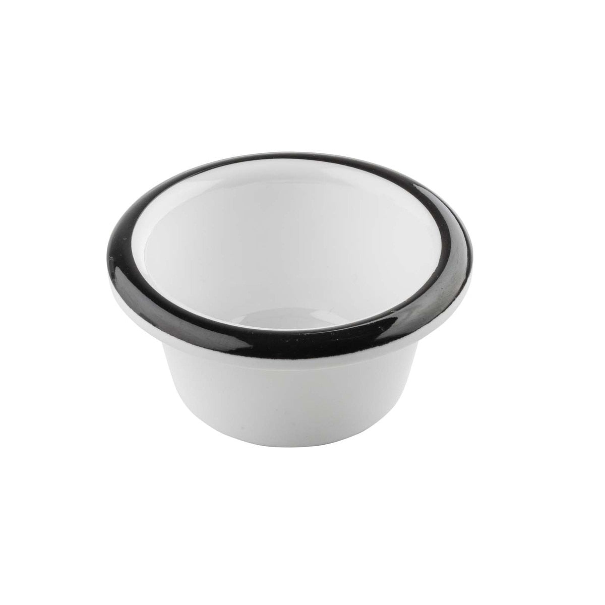 Canteen Collection 2 oz. Round Ramekin - Melamine, White/Black