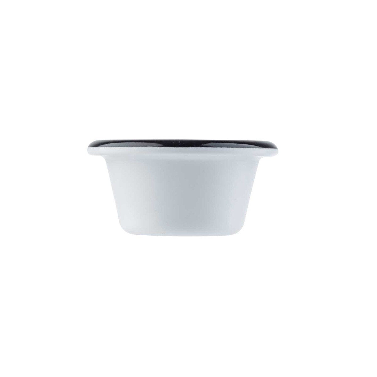 Canteen Collection 2 oz. Round Ramekin - Melamine, White/Black