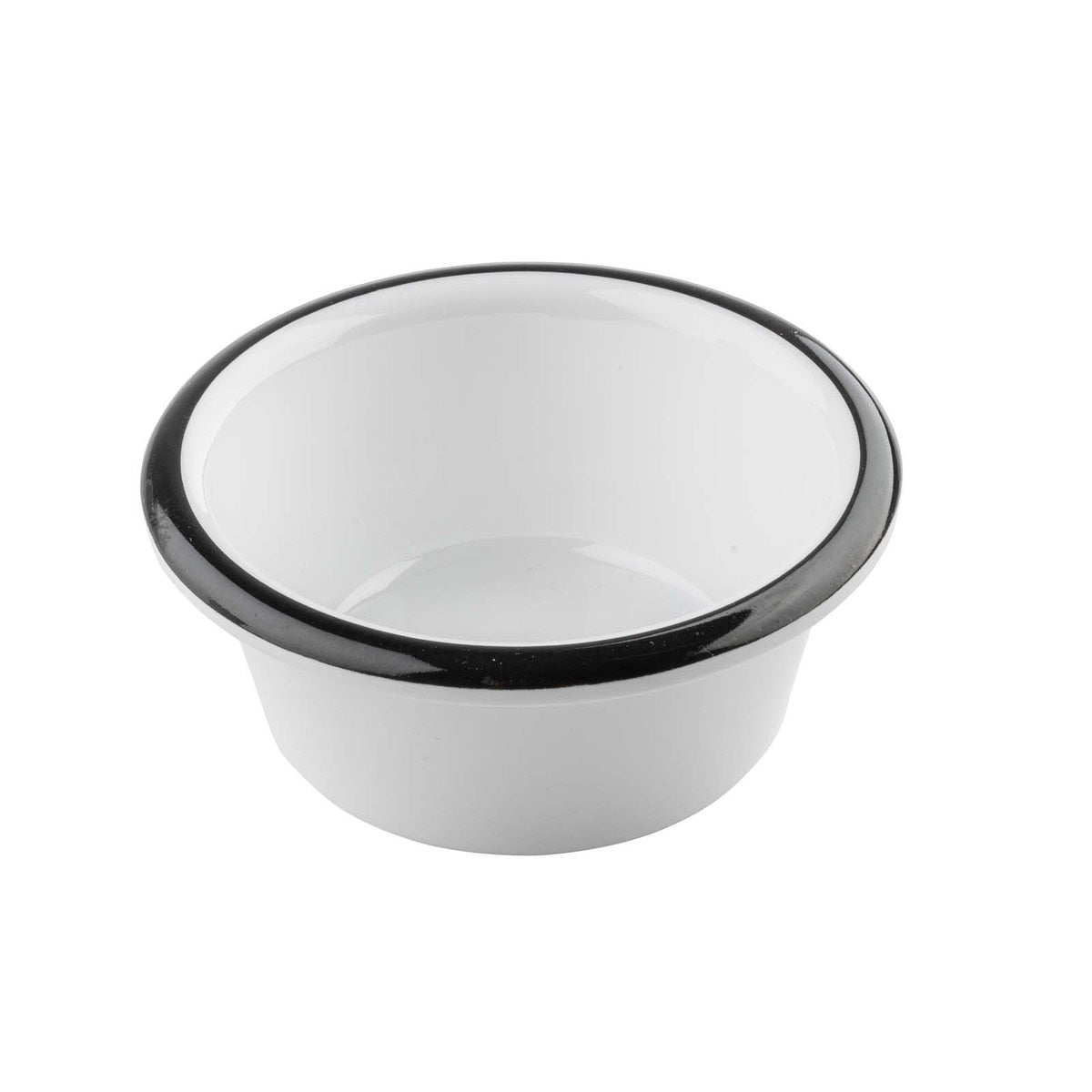 Canteen Collection 3 oz. Round Ramekin - Melamine, White/Black