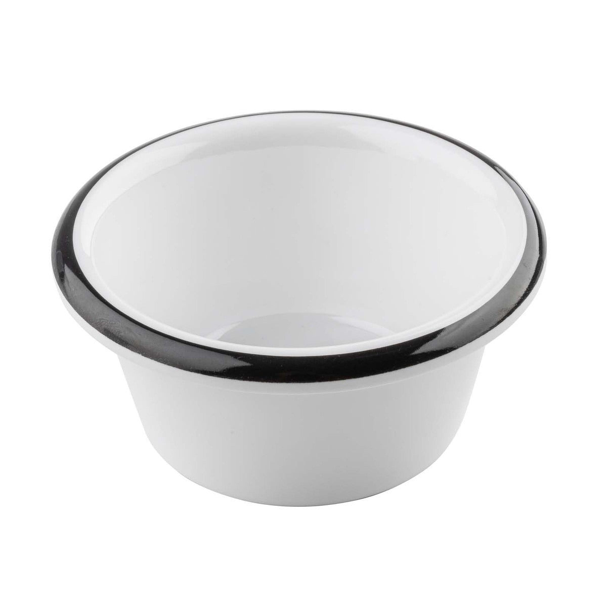 Canteen Collection 4 oz. Round Ramekin - Melamine, White/Black