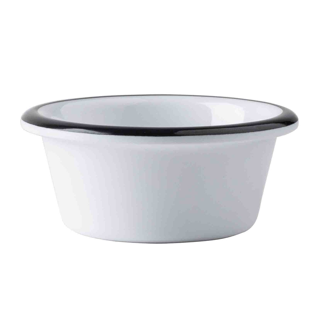 Canteen Collection 4 oz. Round Ramekin - Melamine, White/Black