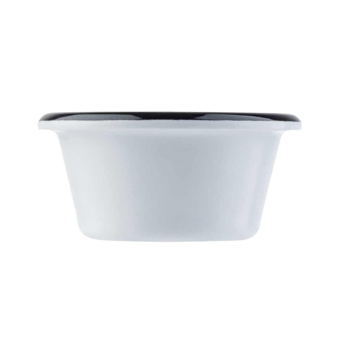 Canteen Collection 4 oz. Round Ramekin - Melamine, White/Black