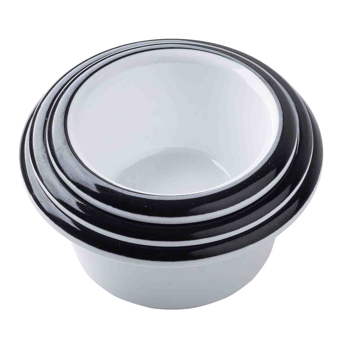 Canteen Collection 4 oz. Round Ramekin - Melamine, White/Black
