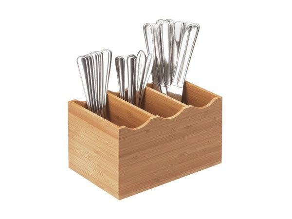 Bamboo 3-Section Cutlery Holder