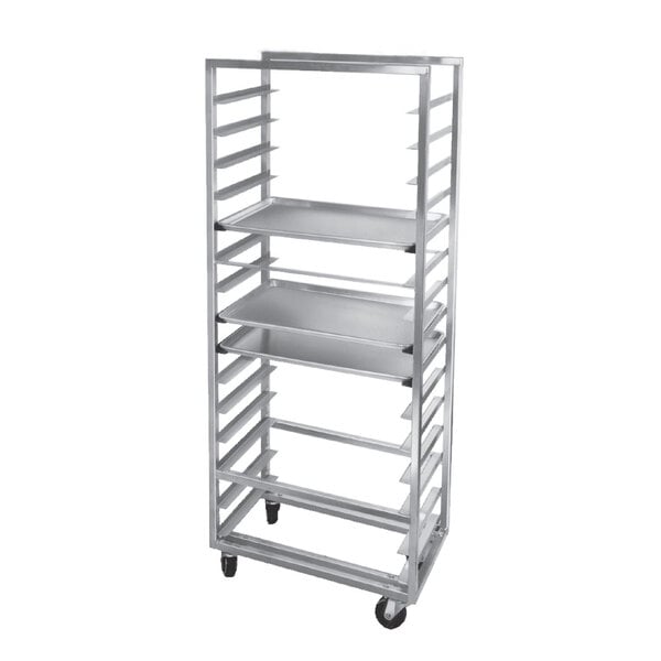 28.5" 15-Pan Heavy-Duty Aluminum Bun Pan Rack - All-Welded, Side Load