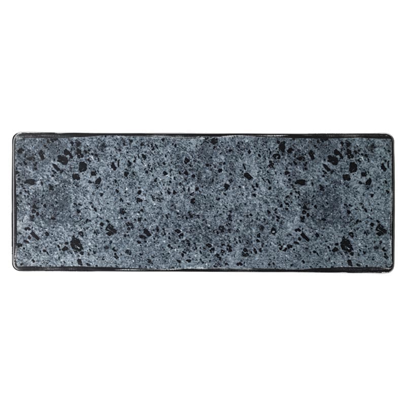 Shabby Chic Rectangular Platter, 11-3/4" x 4-1/4", Blue Stone