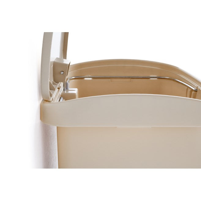 Slim Jim 4-Gallon Step-On Utility Container with Hinged Lid, Beige