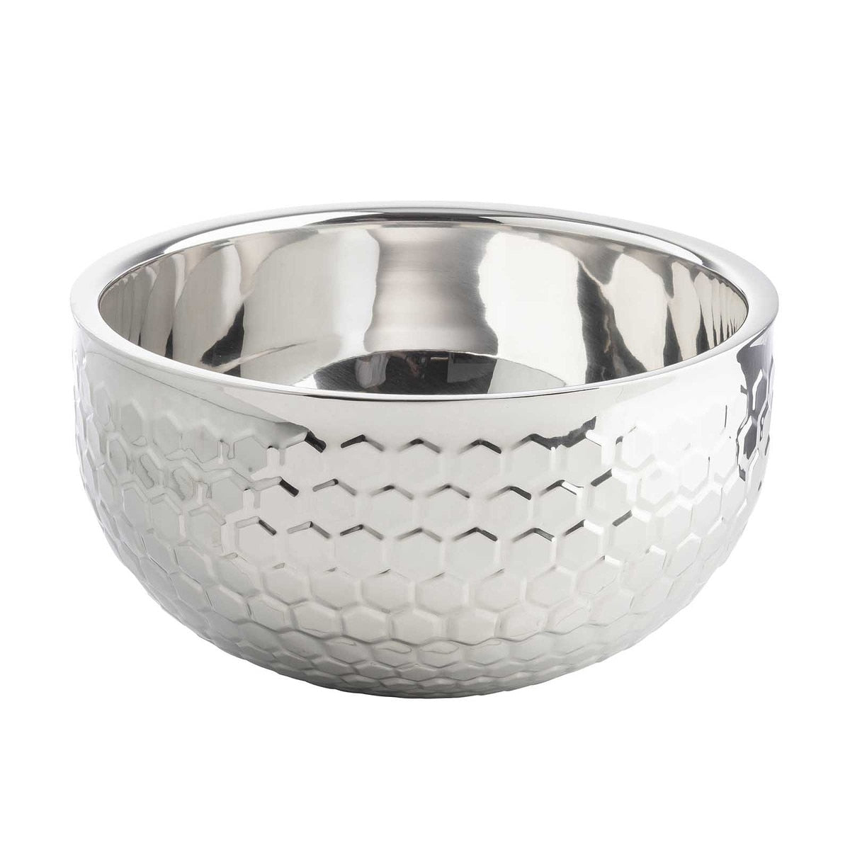 8 qt. Hive Collection Double Wall Round Bowl - Stainless Steel