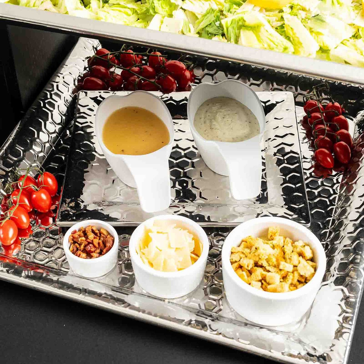 12.75" x 10.5" Hive Collection Rectangular Serving Tray - Stainless Steel