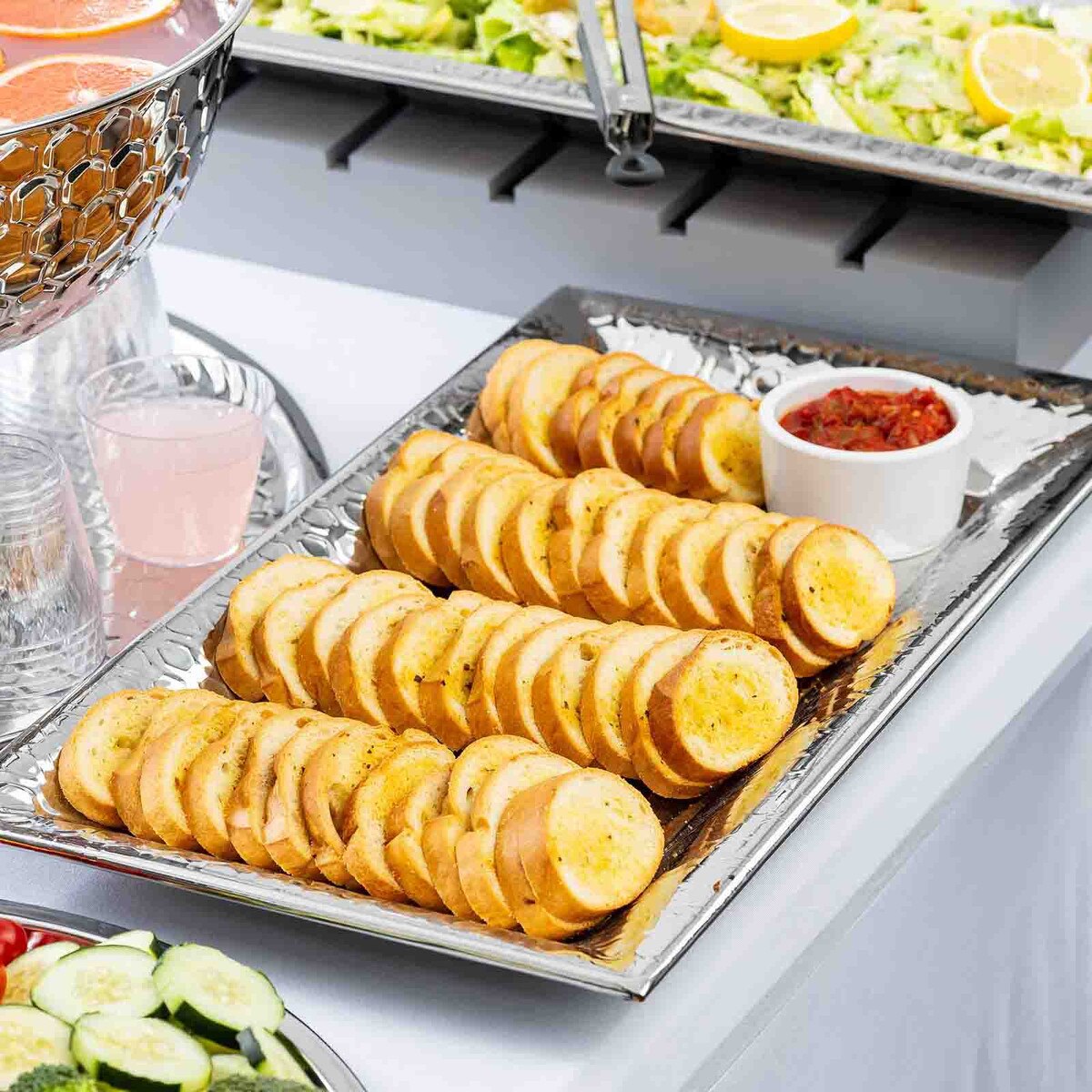 22" x 12" Hive Collection Rectangular Serving Tray - Stainless Steel