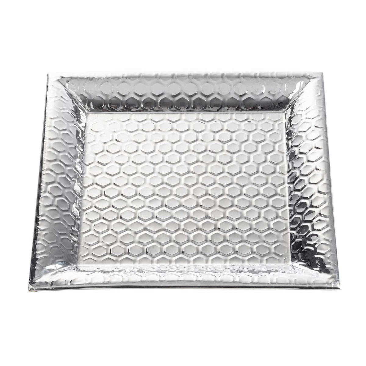 14" Hive Collection Square Serving Tray - Stainless Steel
