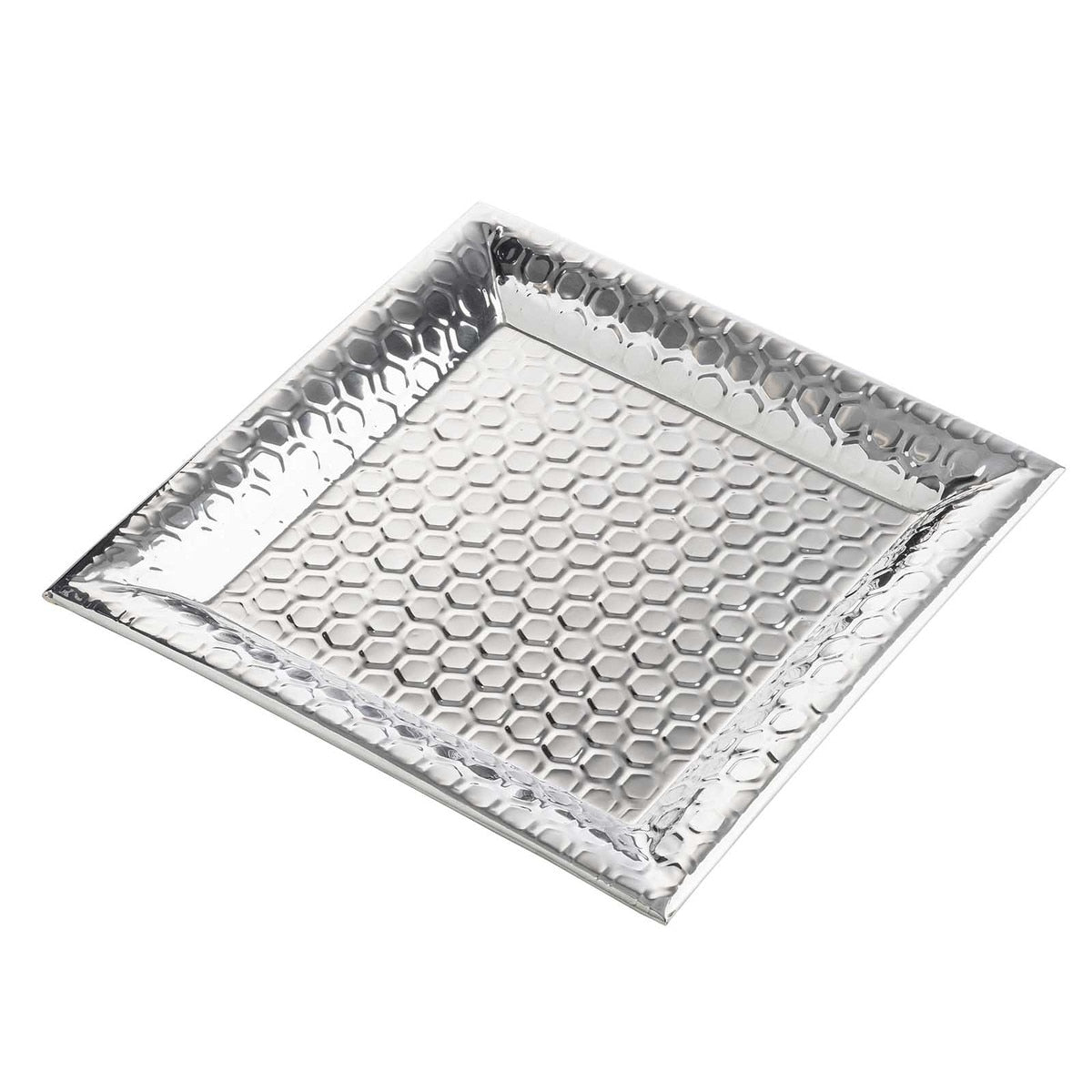 14" Hive Collection Square Serving Tray - Stainless Steel