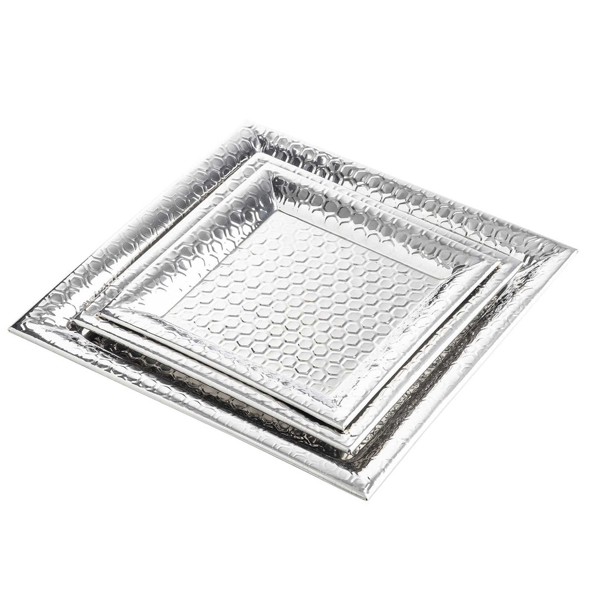 14" Hive Collection Square Serving Tray - Stainless Steel