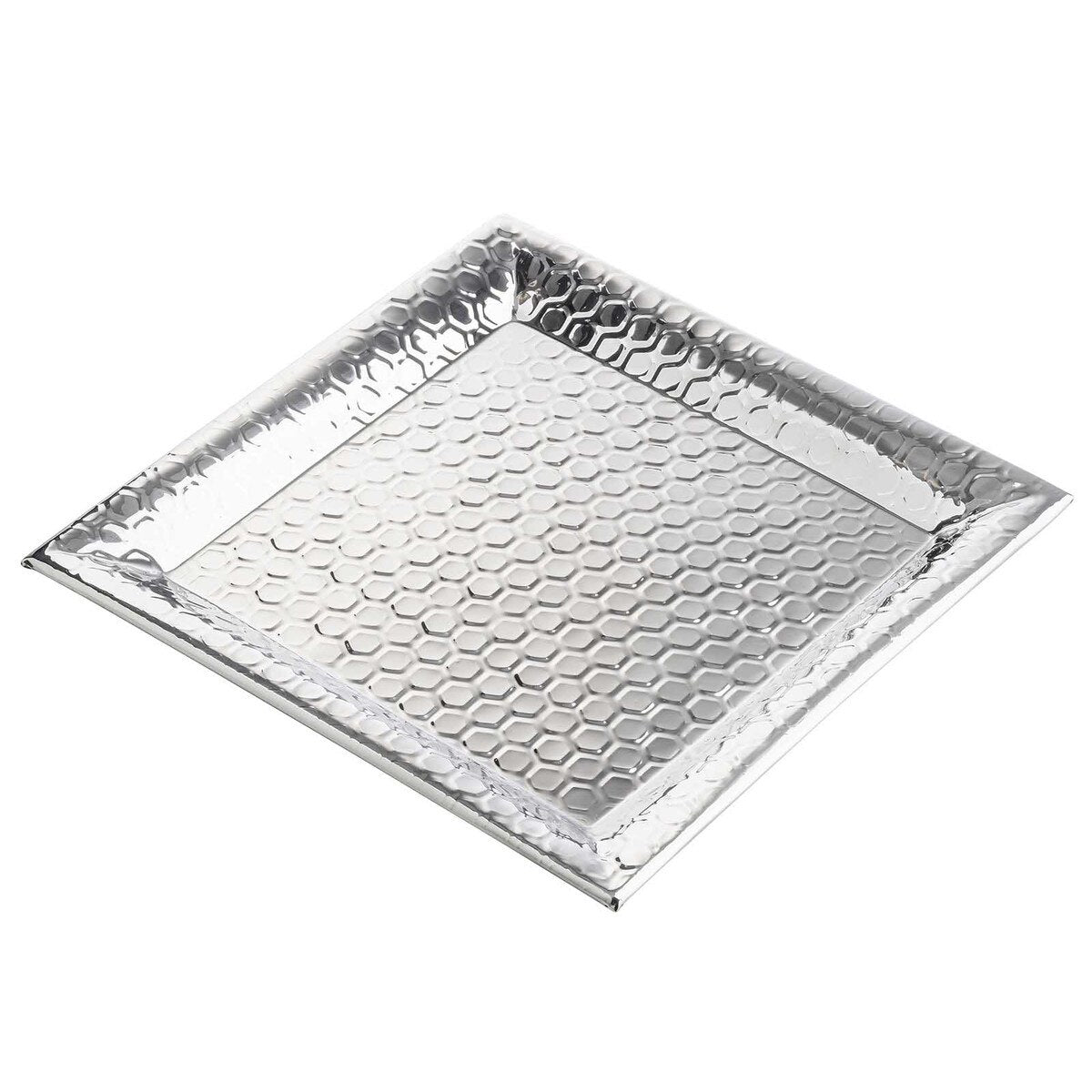 16" Hive Collection Square Serving Tray - Stainless Steel