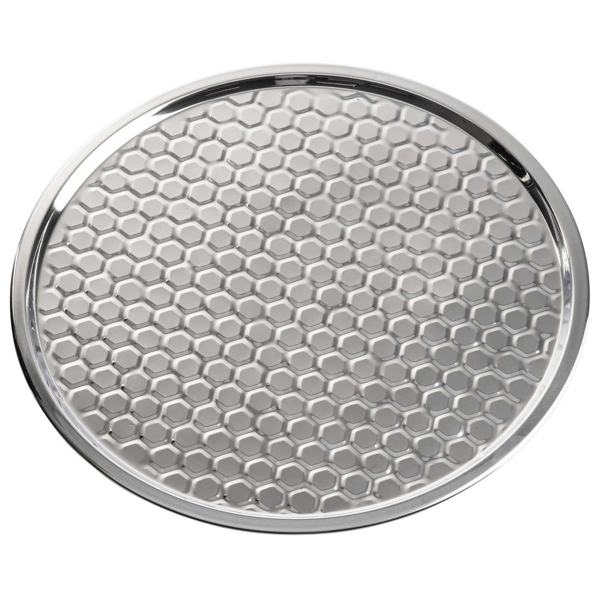 16" Hive Collection Round Serving Tray - Stainless Steel