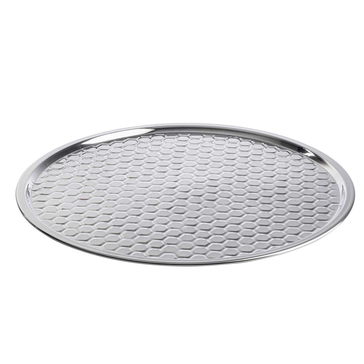 16" Hive Collection Round Serving Tray - Stainless Steel