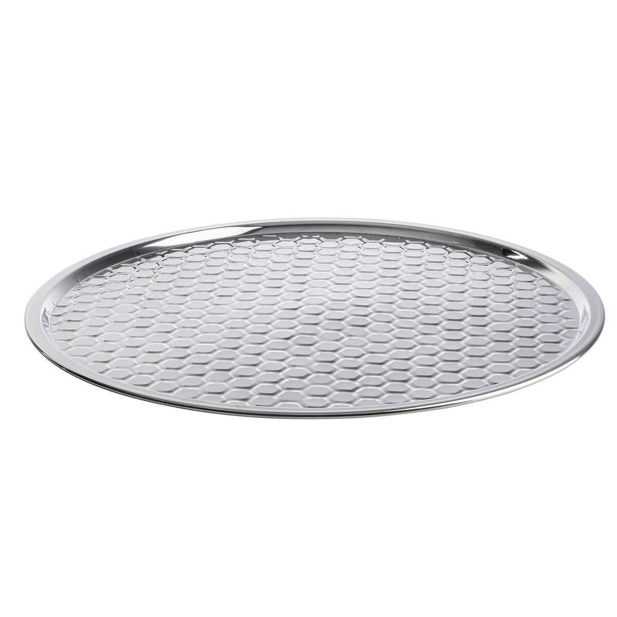 18" Hive Collection Round Serving Tray - Stainless Steel