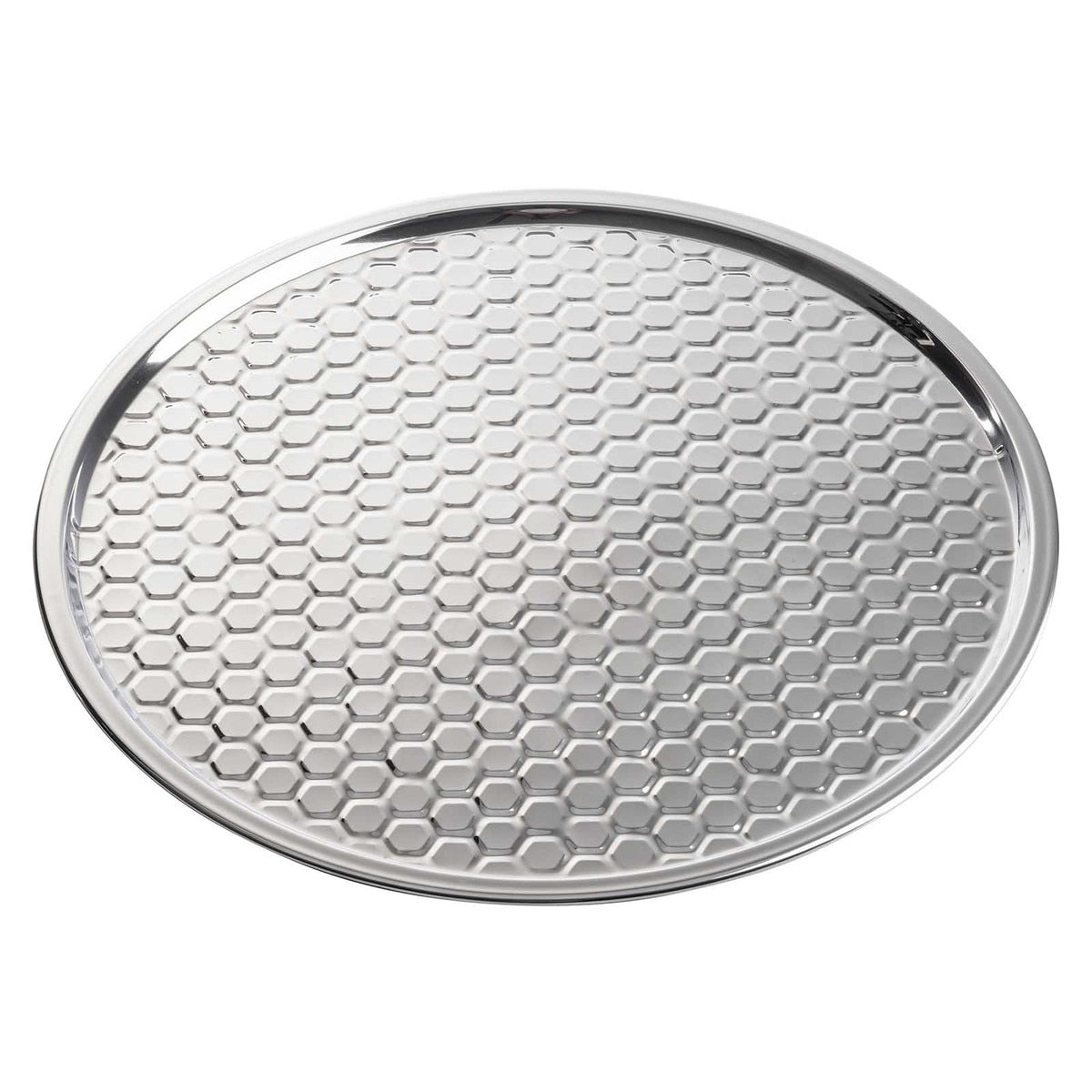 18" Hive Collection Round Serving Tray - Stainless Steel