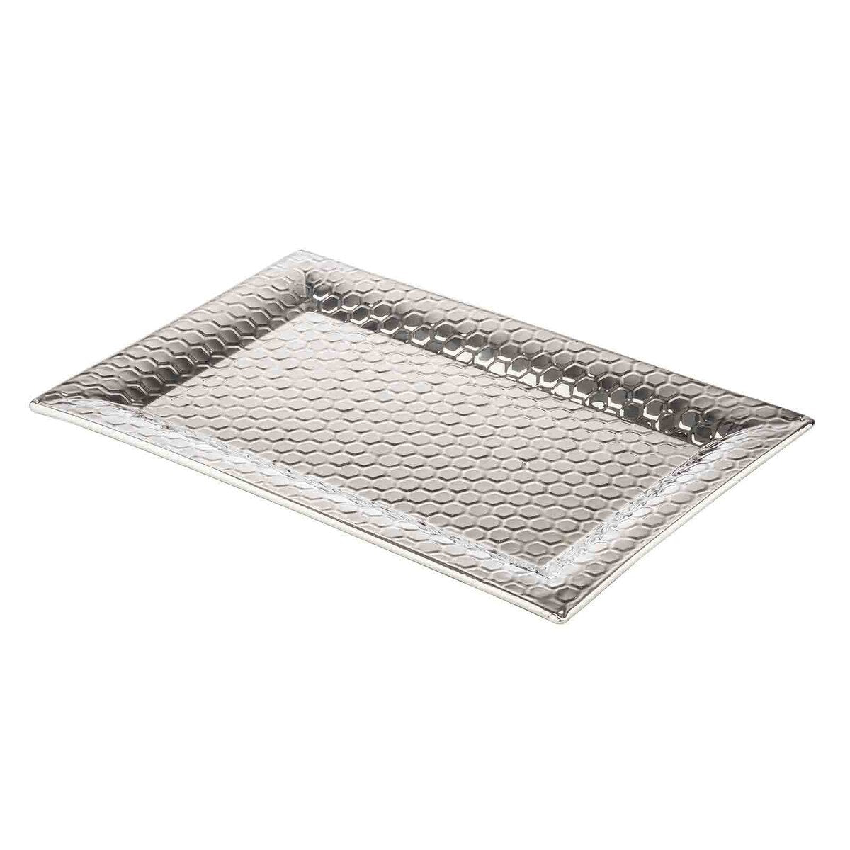 23.25" x 15" Hive Collection Rectangular Serving Tray - Stainless Steel
