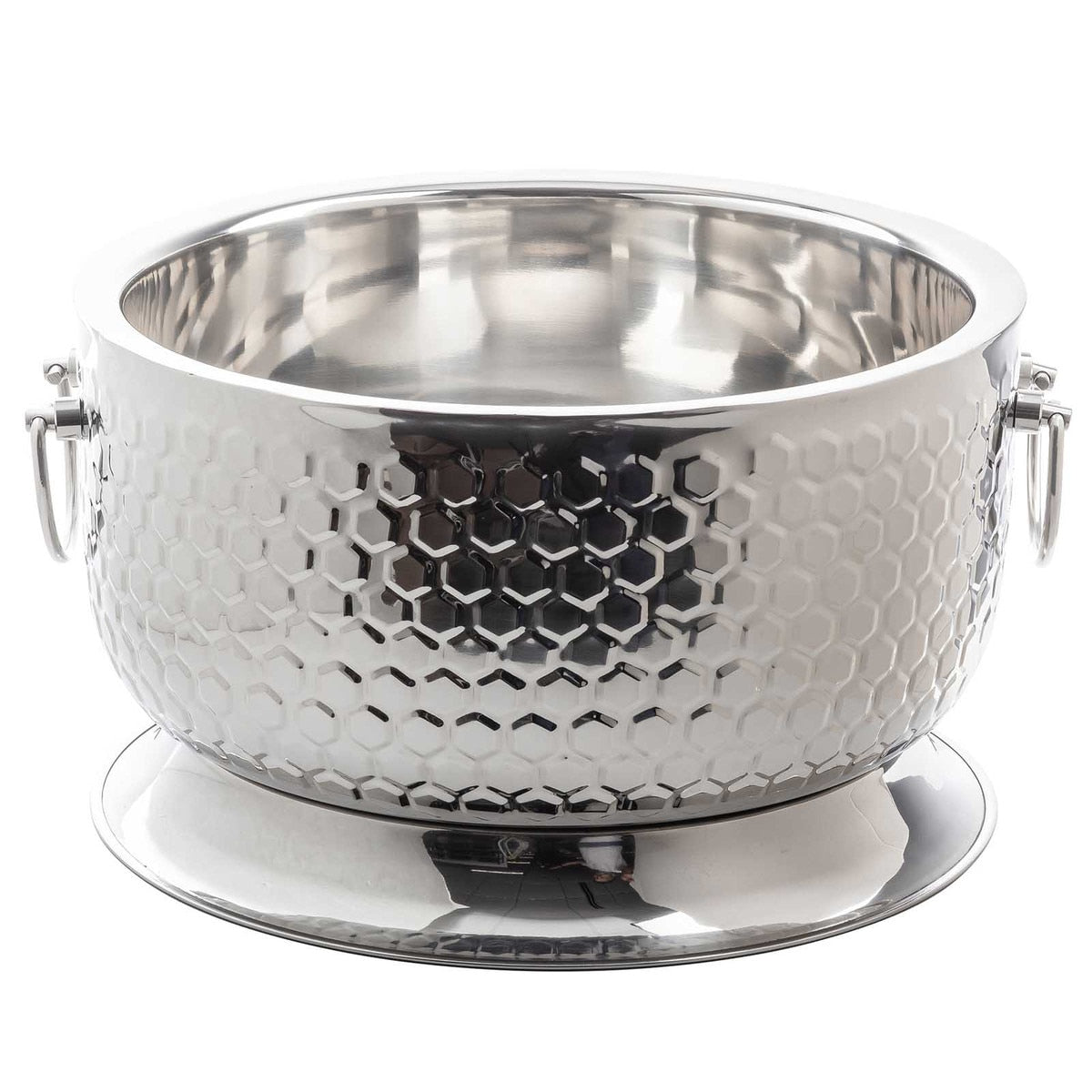 4.5 Gallon Hive Collection Round Beverage Tub with Base - Stainless Steel