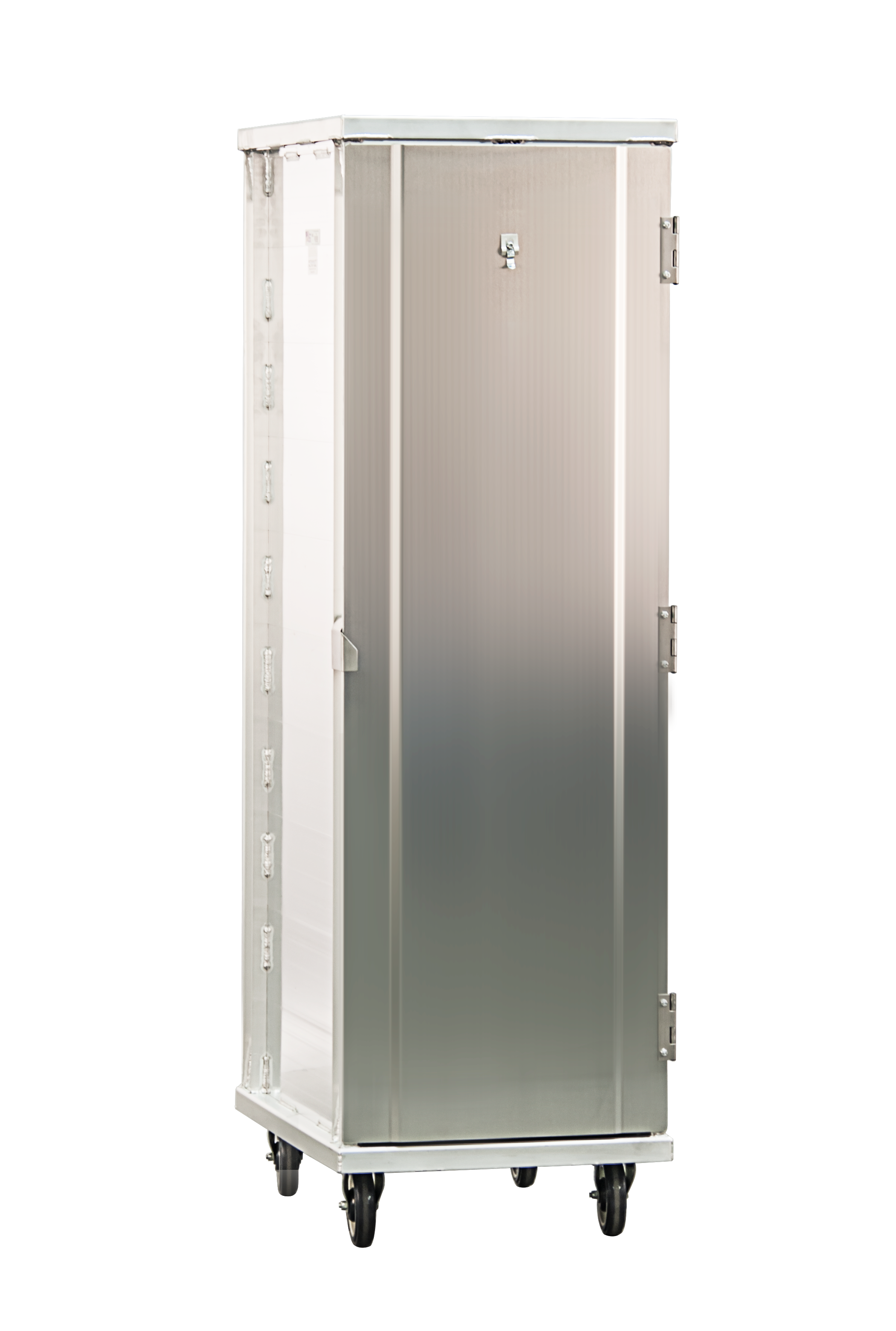 Mobile Heavy Duty Series Welded Aluminum Full-Size Front-Loaded Enclosed Transport Cabinet (Enclosed Sheet Pan Rack) With 40 Pan Capacity - 20.875"W x 68"H x 27.625"L