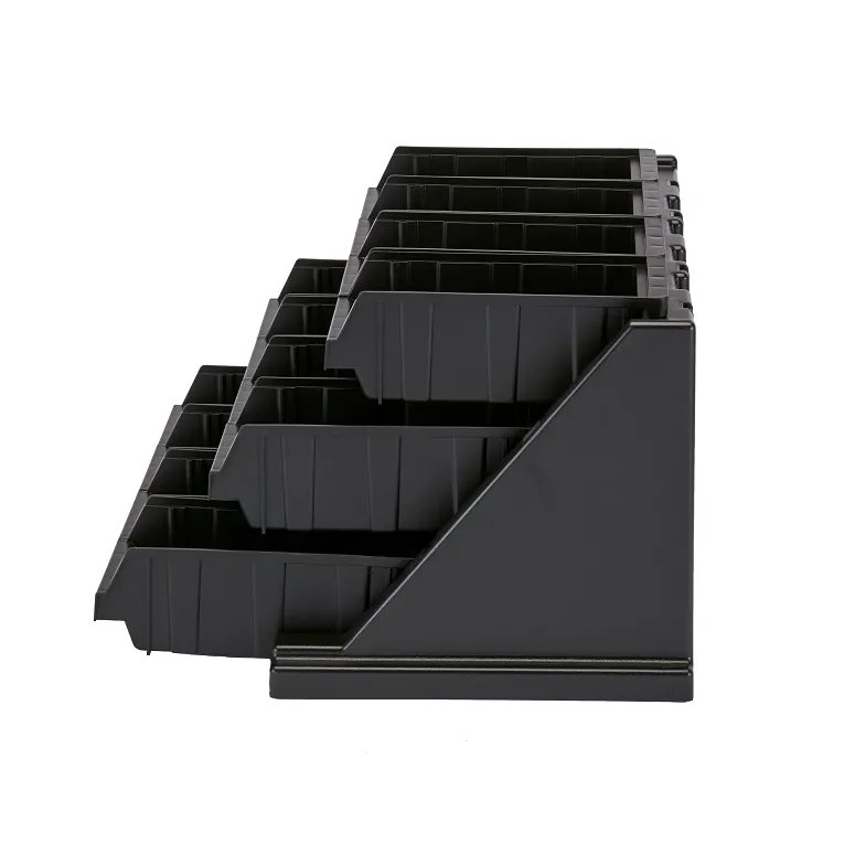 Versa Black 3-Tier Condiment Stand with 12 Bins