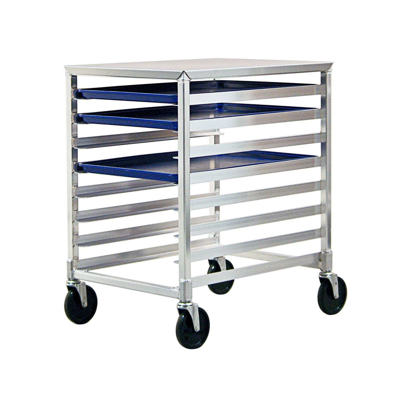 New Age End Load Undercounter Mobile Bun Pan Rack with Stainless Steel Top, 8-Pan