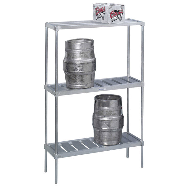 17" x 48" Adjustable Aluminum Single-Deep Keg Shelf
