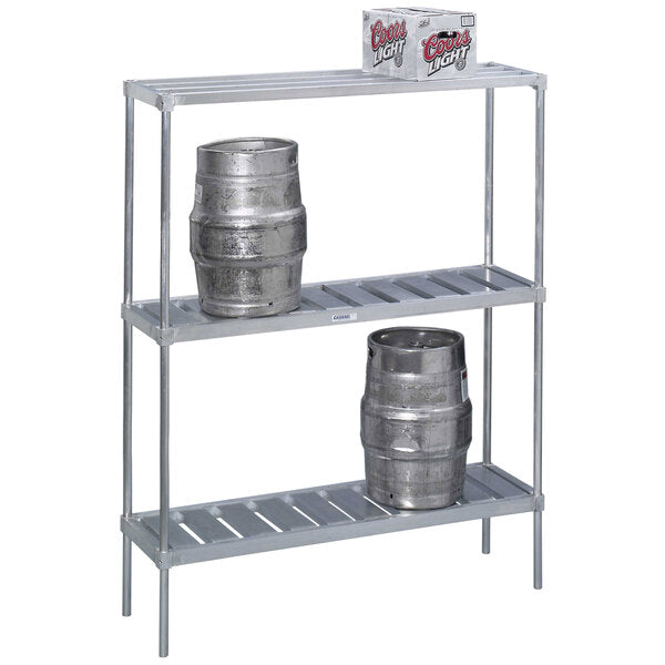34" x 60" Adjustable Aluminum Double-Deep Keg Shelf