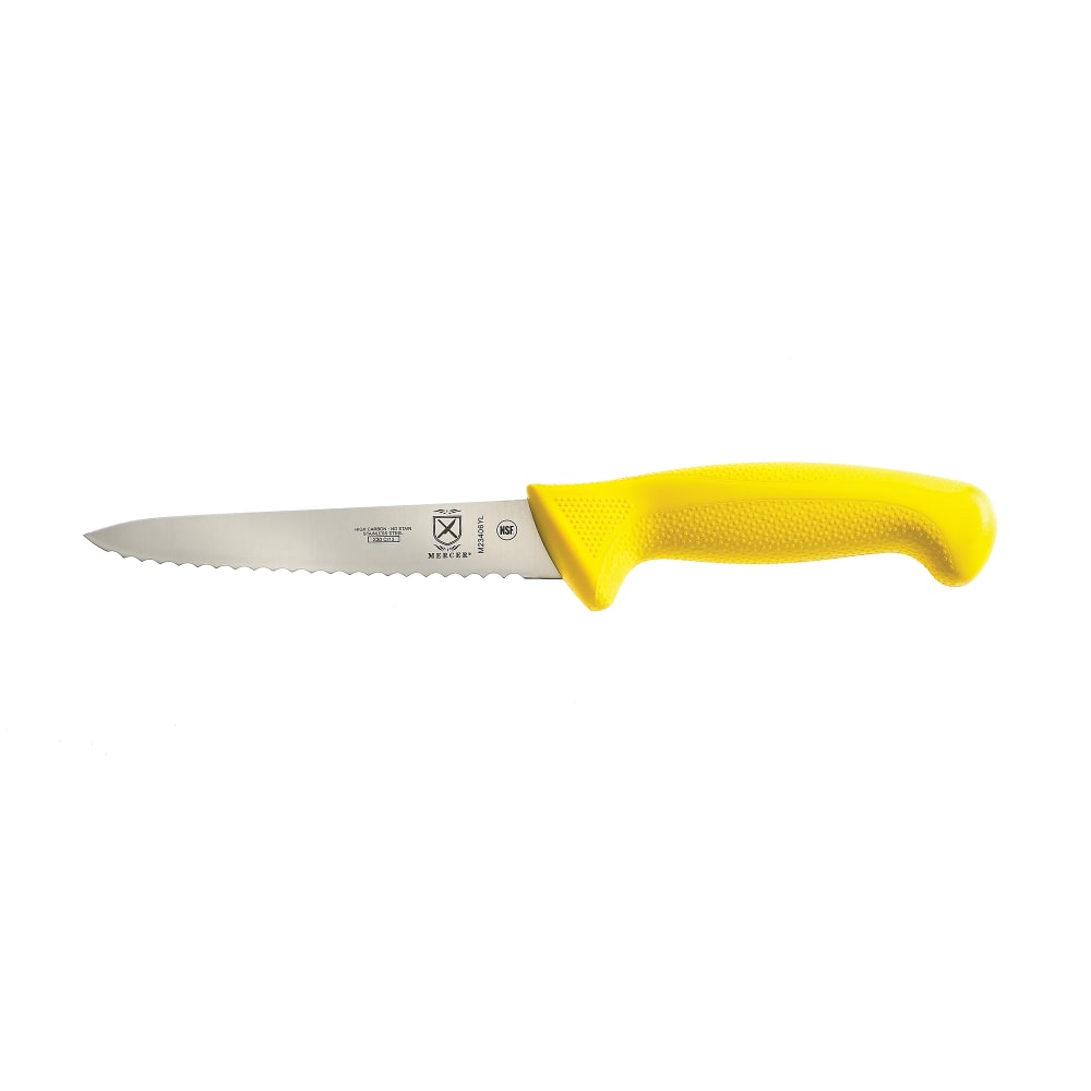 6" Millennia® Colors® Utility Knife, Serrated Edge, High-Carbon Japanese Steel, Santoprene® Handle, Yellow