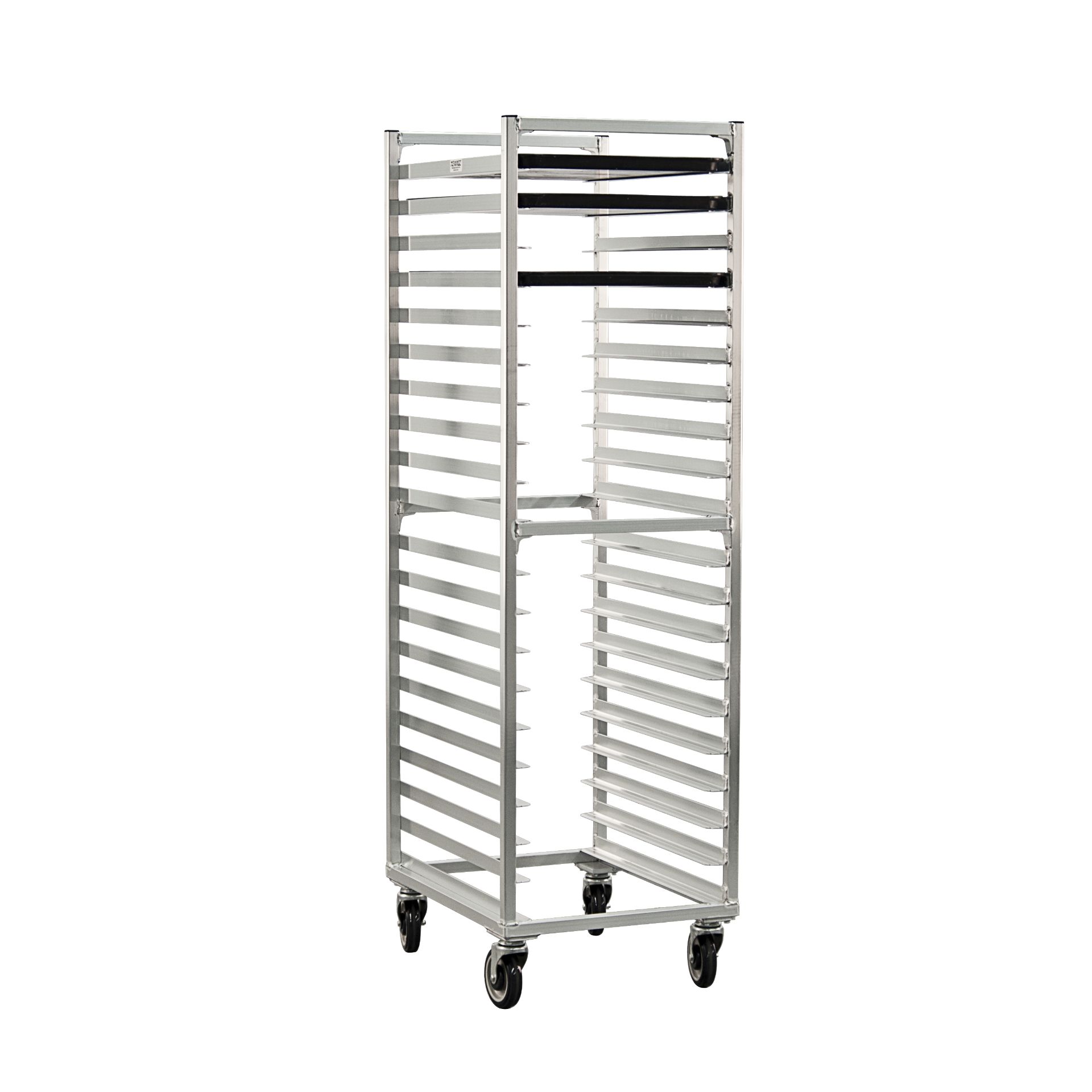 Bun Pan Rack, mobile, full height, end loading, open sides, accommodat ...