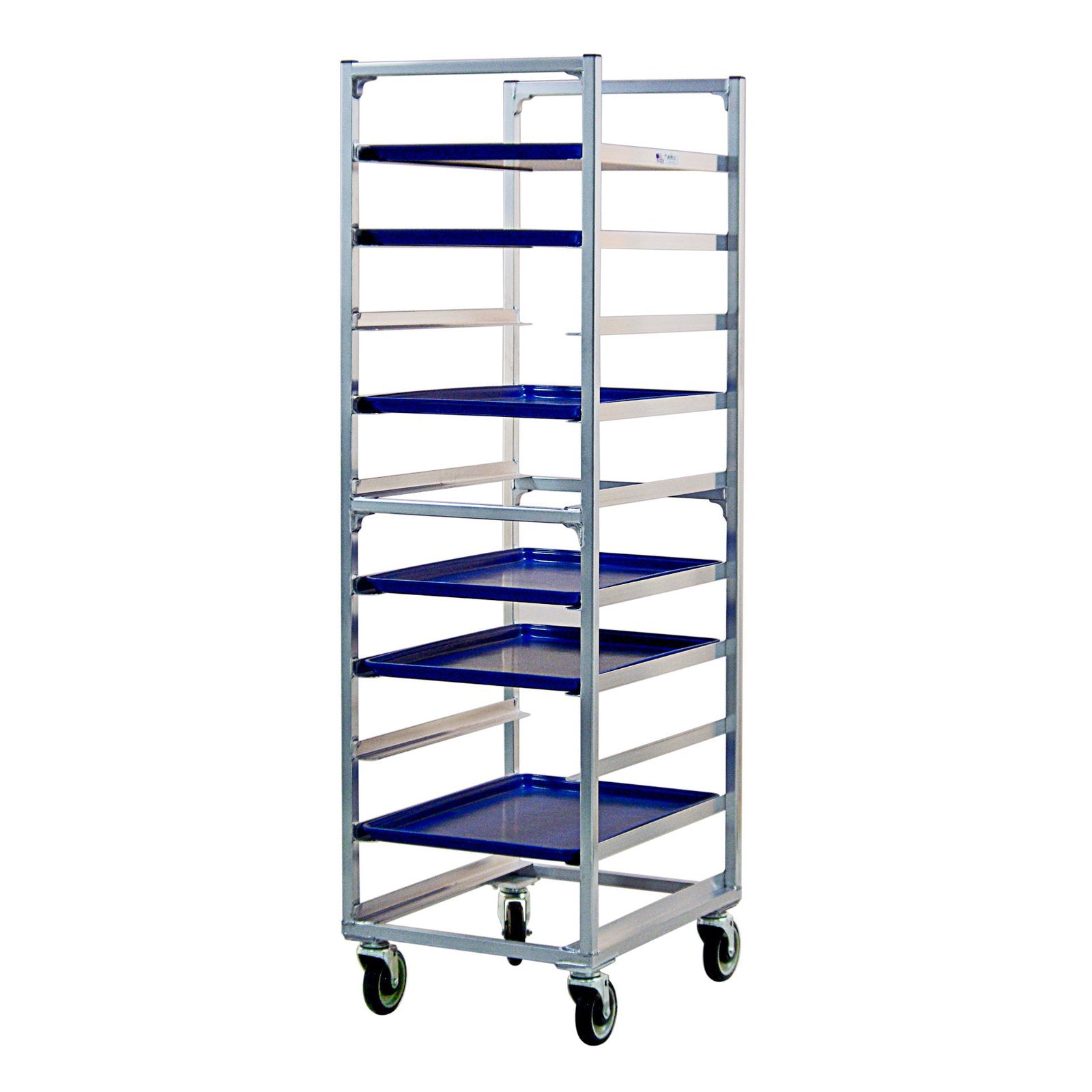 New Age 10-Pan End Load Mobile Aluminum Bun Pan Rack