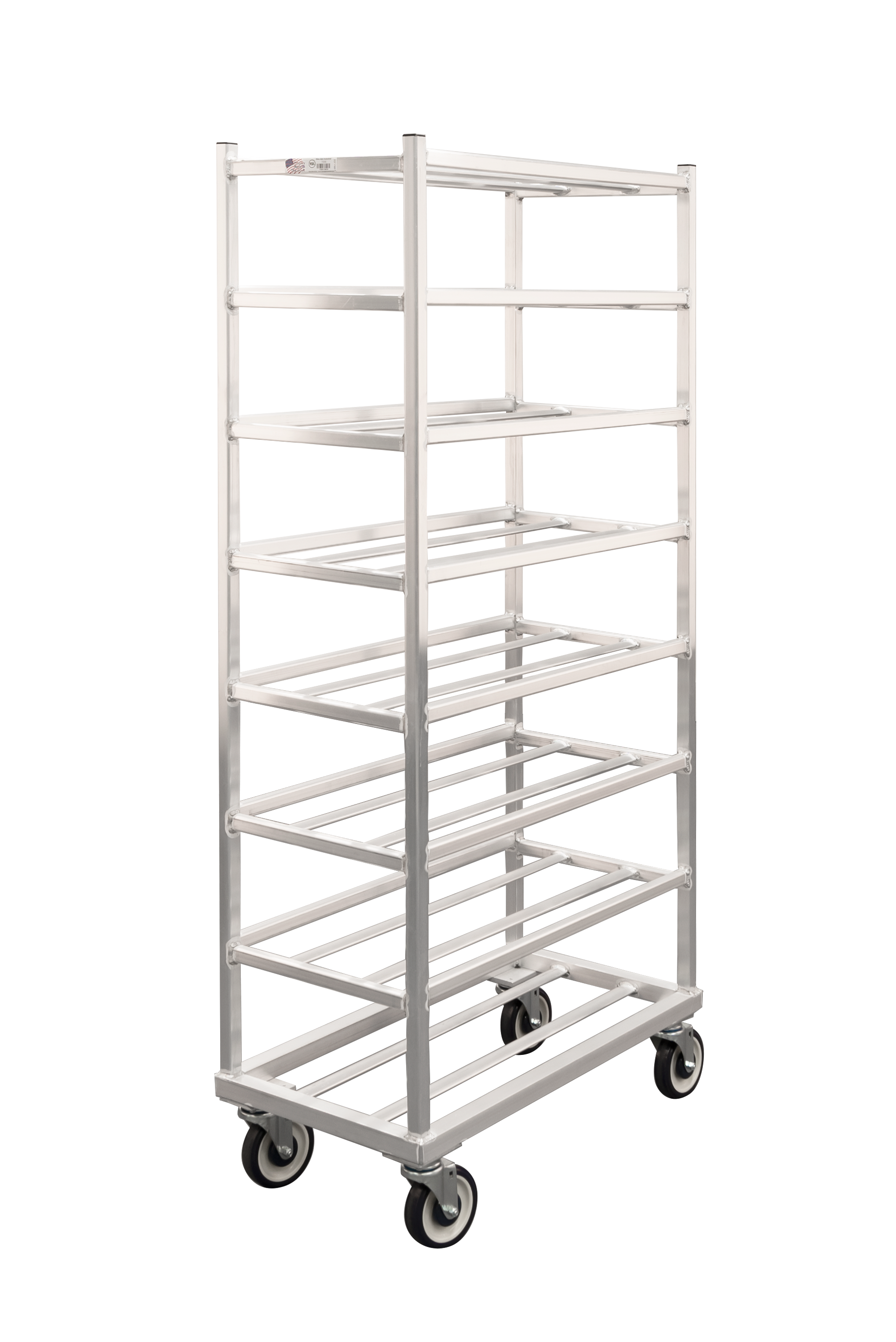8-Tier Mobile Heavy Duty Welded Aluminum Universal Platter Cart - 16"W x 67"H x 32.5"L