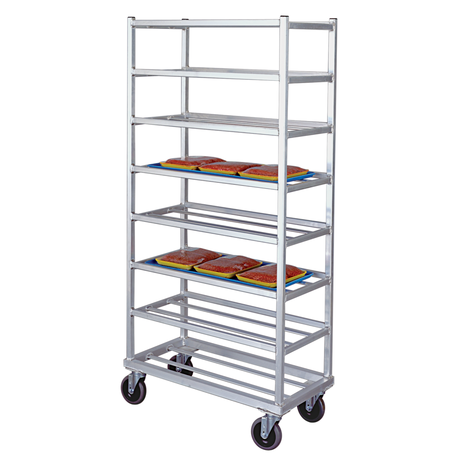 New Age End Load 8-Shelf Mobile Platter Rack for 10 x 30 or 12 x 30 Platters