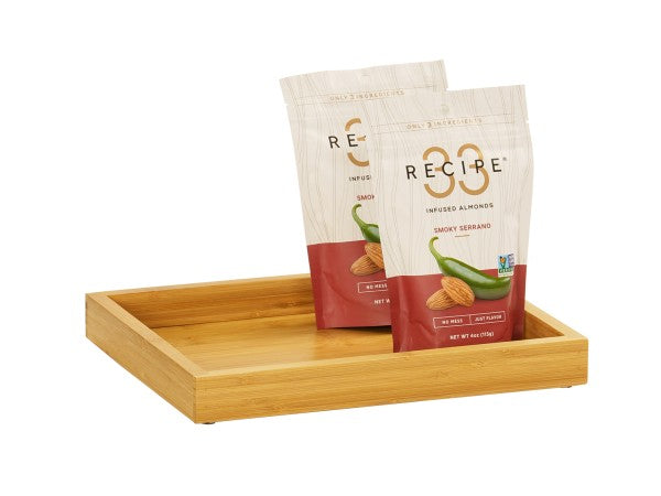 12" x 9-3/4" Bamboo Rectangular Tray