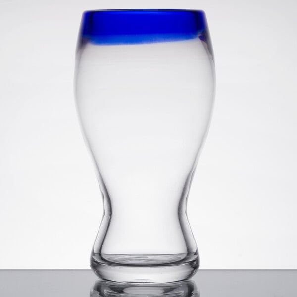 Aruba 16 oz. Beer Glass with Cobalt Blue Rim