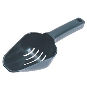 8 oz. Slotted Ice Scoop, Black Plastic
