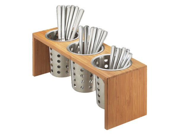 Bamboo 3-Section Horizontal Cylinder Stand