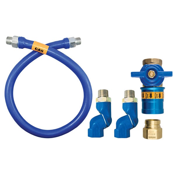 1"D Blue Hose™ Moveable Gas Connector Hose Assembly 72"L, Stainless Steel Braid, Safety Quik® QDV, 2 Swivel MAX®, 247,000 BTU/hr